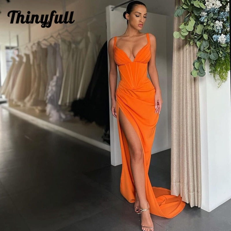 Thinyfull Sexy Prom Dresses 2021 V-neck ...